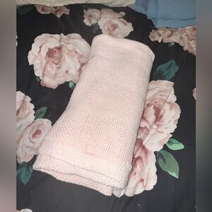Soft Pink Knit 100% Cotton Blanket~Pink~Queen